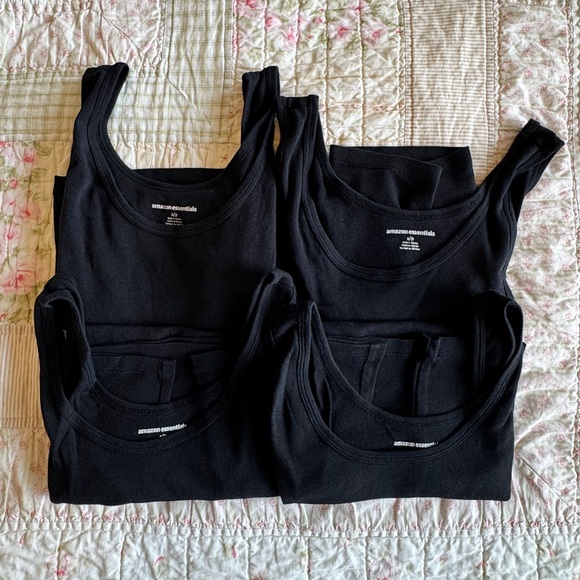 Amazon Essentials Classic Black Tank Tops - Picture 1 of 4